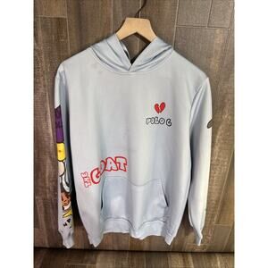 Polo G Blue The Goat Hoodie Large Hooded Sweatshirt Rap Music Graffiti Capalot